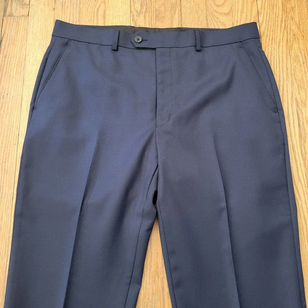 2 Pc Ralph‎ Lauren 42L 34R Suit Navy Blue Wool Classic Dapper Preppy Business